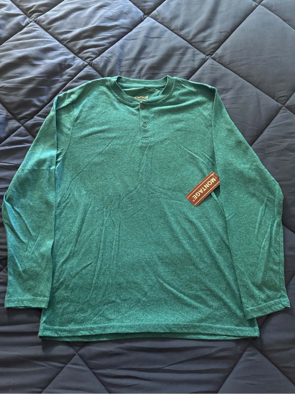 Boys' Long-Sleeve Henley Shirt in Teal